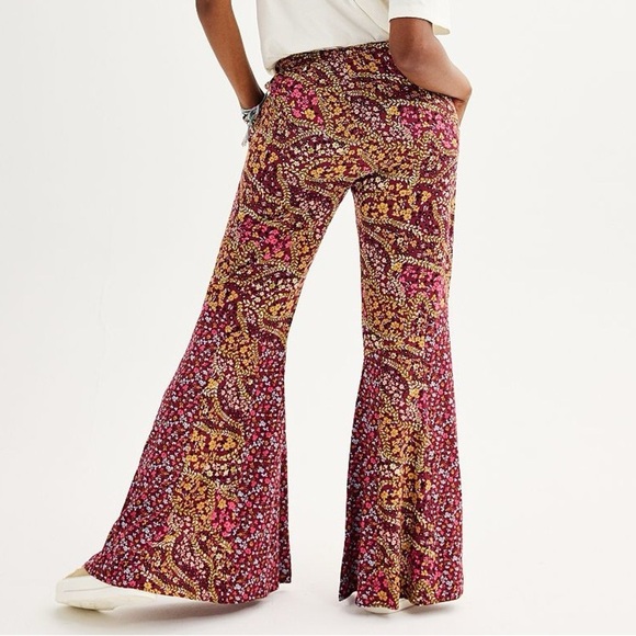 Juniors' SO® Patchwork Flared Pants - Picture 2 of 8